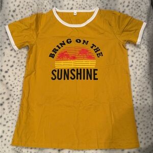 Bring On The Sunshine Women’s Yellow Graphic Ringer Tee